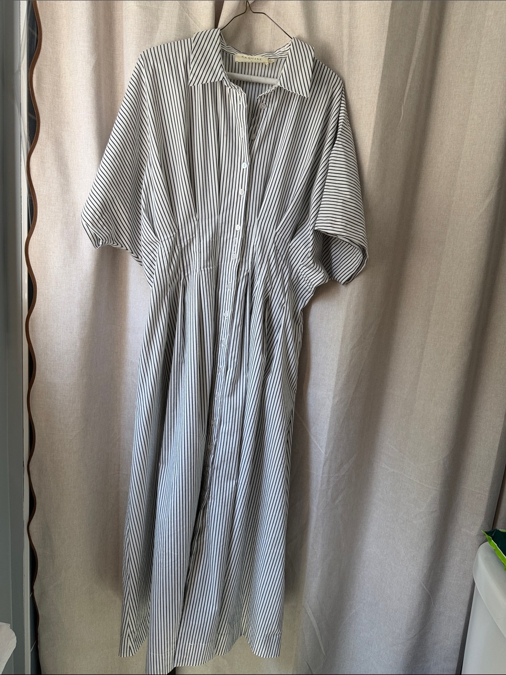 Exquise / Anthropologie Striped Button-Front Maxi Dress - White and Black XL - Picture 4 of 7